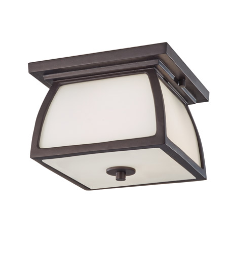 Feiss OL8513ORB-LED Wright House LED 9 inch Oil Rubbed Bronze Outdoor Flush Mount in Integrated LED, Opal Etched Glass