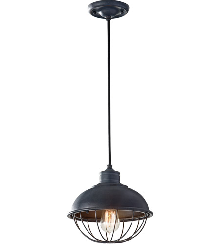 Feiss Urban Renewal 1 Light Pendant in Antique Forged Iron P1242AF-AL