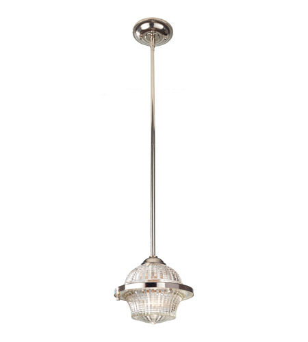 Feiss P1266PN Urban Renewal 1 Light 8 inch Polished Nickel Mini Pendant Ceiling Light in Clear Glass
