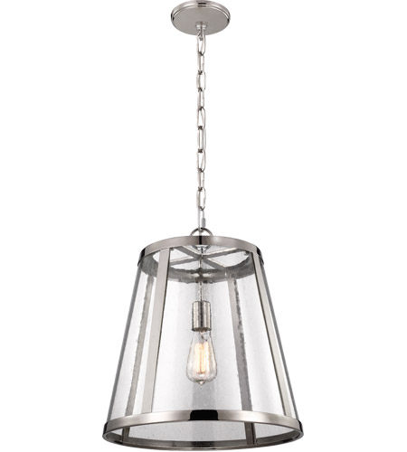 Feiss P1289PN-F Harrow 1 Light 16 inch Polished Nickel Pendant Ceiling Light in Fluorescent photo