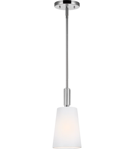 Feiss P1303PN Lismore 1 Light 5 inch Polished Nickel Pendant Ceiling Light White Fabric