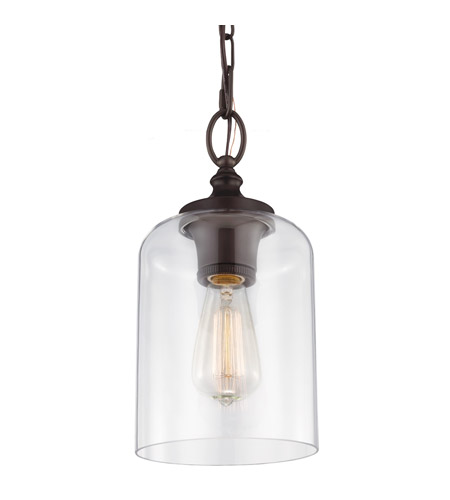 Feiss P1310ORB Hounslow 1 Light 7 inch Oil Rubbed Bronze Pendant Ceiling Light Clear Glass
