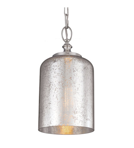 Feiss P1320PN Hounslow 1 Light 7 inch Polished Nickel Pendant Ceiling Light Silver Mercury Plating Glass photo