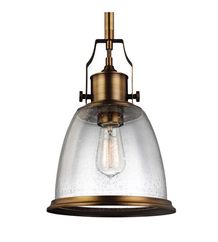 Feiss P1355AGB-LA Hobson LED 10 inch Aged Brass Pendant Ceiling Light in Screw-in LED  photo