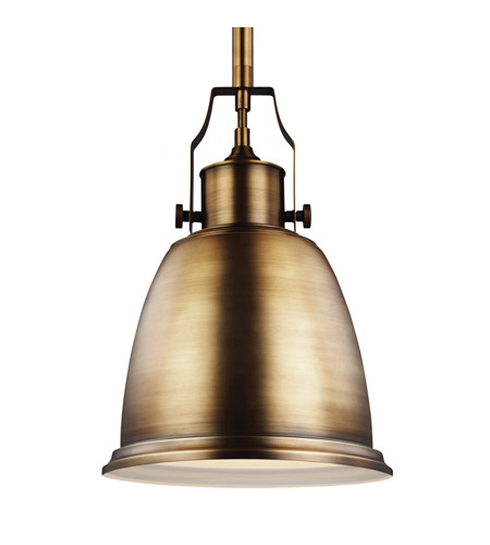 Feiss P1358AGB Hobson 1 Light 10 inch Aged Brass Pendant Ceiling Light photo