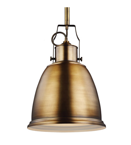 Feiss P1359AGB-LA Hobson LED 14 inch Aged Brass Pendant Ceiling Light in Screw-in LED photo