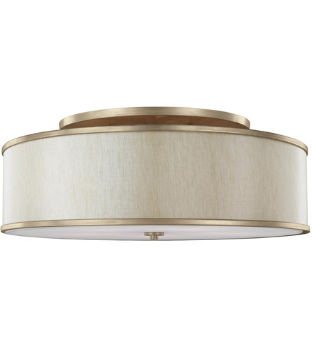 Feiss Sf340sg Lennon 5 Light 30 Inch Sunset Gold Semi Flush Mount Ceiling Light Cream Linen