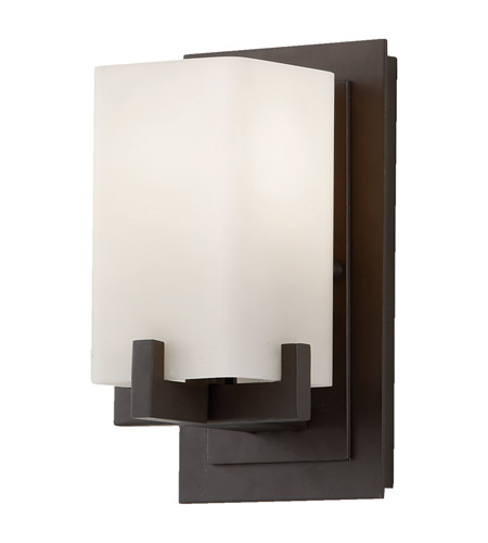 Feiss VS18401-ORB Riva 1 Light 5 inch Oil Rubbed Bronze Vanity Strip Wall Light in Cream Etched Glass