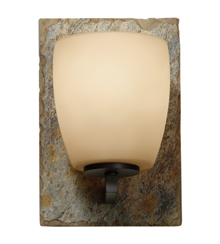 Feiss Quarry 2 Light Vanity Strip in Oil Rubbed Bronze and Rusted Slate VS19201-ORB/RSL
