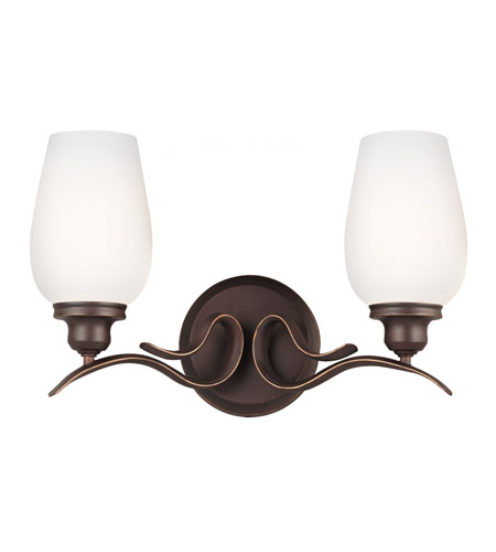 Feiss VS21302ORBH-F Standish 2 Light 15 inch Oil Rubbed Bronze with Highlights Vanity Wall Light in Fluorescent photo