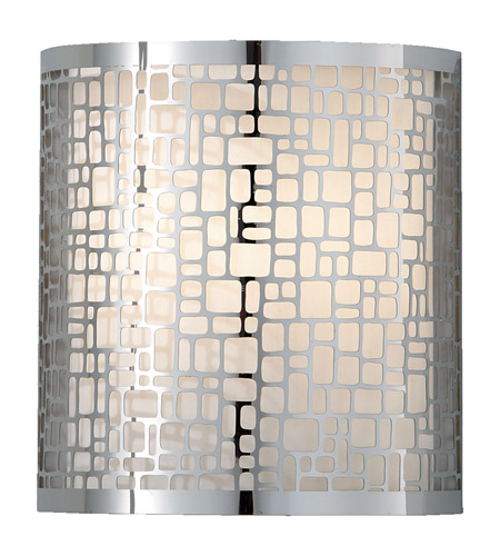 Feiss WB1564CH Joplin 1 Light 8 inch Chrome Wall Sconce Wall Light in Off White Linen