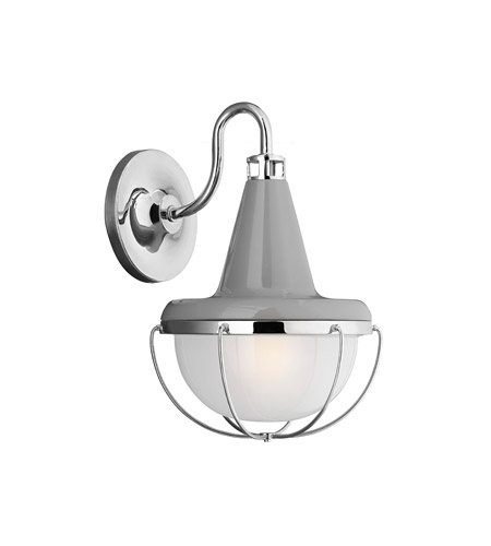 Feiss Livingston 1 Light Wall Sconce in High Gloss Gray and Polished Nickel WB1727HGG/PN