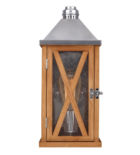 Feiss OL17000NO Lumiere 1 Light 15 inch Natural Oak and Brushed Aluminum Outdoor Lantern Wall Sconce OL17000NO.jpg