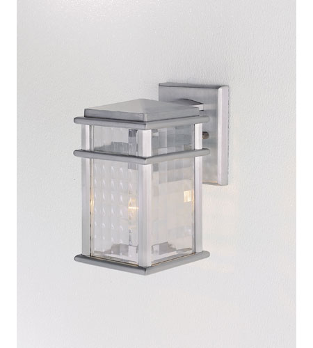 Feiss OL3400BRAL Mission Lodge 1 Light 9 inch Brushed Aluminum Outdoor Wall Sconce Clear Checked Glass OL3400BRAL.jpg