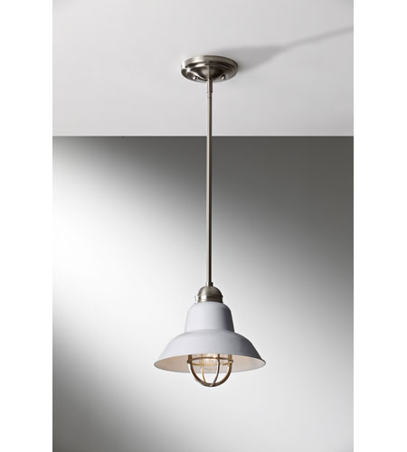 Feiss P1239BS/GW Urban Renewal 1 Light 10 inch Brushed Steel and Glossy White Mini Pendant Ceiling Light