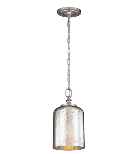 Feiss P1320BS Hounslow 1 Light 7 inch Brushed Steel Pendant Ceiling Light Silver Mercury Plating Glass P1320BS.jpg