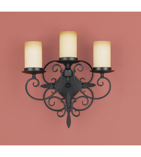 Kings Table 3 Light Wall Sconces in Black WB1312BK