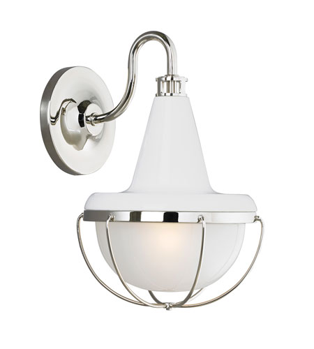Feiss Livingston 1 Light Wall Sconce in High Gloss White and Polished Nickel WB1727HGW/PN WB1727HGW_PN.jpg