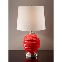 Feiss Softserve 1 Light Table Lamp in Strawberry and Brushed Steel 10188STB/BS alternative photo thumbnail