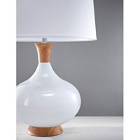 Feiss Signature 1 Light Table Lamp in Honey Teak with White Glass 10228HTWG alternative photo thumbnail