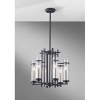 Feiss F2631/6AF/BS Ethan 6 Light 18 inch Antique Forged Iron and Brushed Steel Chandelier Ceiling Light thumb