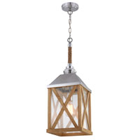 Feiss F2956/1NO Lumiere 1 Light 10 inch Natural Oak and Brushed Aluminum Chandelier Ceiling Light alternative photo thumbnail