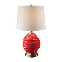 Feiss Softserve 1 Light Table Lamp in Strawberry and Brushed Steel 10188STB/BS photo thumbnail
