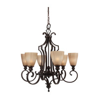 Feiss Russell 6 Light Chandelier in Pecan F2549/6PCN photo thumbnail