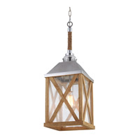 Feiss F2956/1NO Lumiere 1 Light 10 inch Natural Oak and Brushed Aluminum Chandelier Ceiling Light photo thumbnail