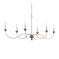 Feiss F3000/6CHKW/BW Hartsville 6 Light 43 inch Chalk Washed / Beachwood Chandelier Ceiling Light  photo thumbnail