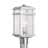 Feiss OL3407BRAL Mission Lodge 1 Light 16 inch Brushed Aluminum Post Lantern Clear Checked Glass photo thumbnail