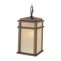 Feiss OL3411CB Mission Lodge 1 Light 7 inch Corinthian Bronze Outdoor Hanging Lantern Amber Ribbed Glass photo thumbnail