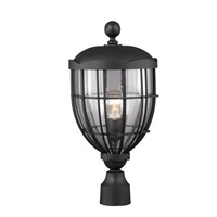 Feiss OL9808TXB River North 1 Light 23 inch Textured Black Outdoor Lantern Post Mount photo thumbnail
