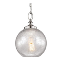 Feiss P1318BS-F Tabby 1 Light 9 inch Brushed Steel Mini-Pendant Ceiling Light in Fluorescent, Silver Mercury Plating Glass photo thumbnail