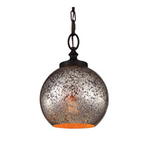 Feiss P1318ORB-F Tabby 1 Light 9 inch Oil Rubbed Bronze Mini-Pendant Ceiling Light in Fluorescent, Brown Mercury Plating Glass photo thumbnail