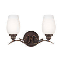 Feiss VS21302ORBH-F Standish 2 Light 15 inch Oil Rubbed Bronze with Highlights Vanity Wall Light in Fluorescent photo thumbnail