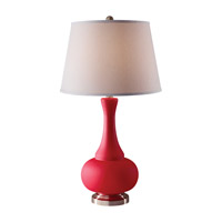 Feiss Kennedy 1 Light Table Lamp in Red and Brushed Steel 10183RD/BS thumb