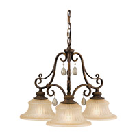 Feiss Lake Geneve 3 Light Single Tier Chandelier in Aged Tortoise Shell F2267/3ATS thumb