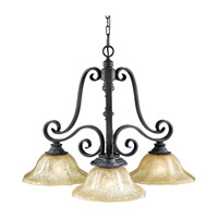 Feiss Kings Table 3 Light Hall Chandelier in Antique Forged Iron F2272/3AF thumb
