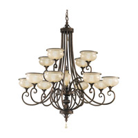 Feiss Parisienne Parlor 12 Light Multi-Tier Chandelier in Firenze Gold F2310/8+4FG thumb