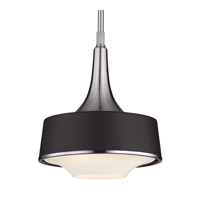 Feiss F2941/4BS/TXB-F Holloway 4 Light 19 inch Brushed Steel and Textured Black Pendant Ceiling Light in Fluorescent thumb