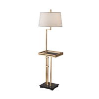 Feiss Signature 1 Light Floor Lamp in Antique Brass with Black Marble FL6314AB/BM thumb