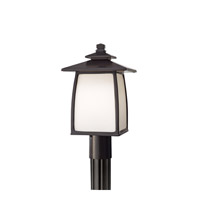 Feiss OL8508ORB-LED Wright House LED 16 inch Oil Rubbed Bronze Outdoor Post Lantern in Integrated LED, Opal Etched Glass thumb