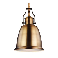 Feiss P1357AGB-LA Hobson LED 8 inch Aged Brass Mini-Pendant Ceiling Light in Screw-in LED thumb