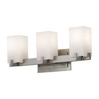 Feiss VS18403-BS Riva 3 Light 22 inch Brushed Steel Vanity Strip Wall Light in Cream Etched Glass, 21.5 thumb