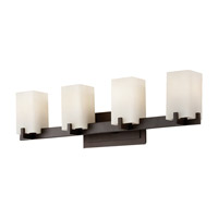Feiss VS18404-ORB Riva 4 Light 30 inch Oil Rubbed Bronze Vanity Strip Wall Light in Cream Etched Glass thumb
