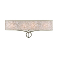 Feiss VS21204BUS Parchment Park 4 Light 24 inch Burnished Silver Vanity Wall Light Gold Mesh Fabric thumb