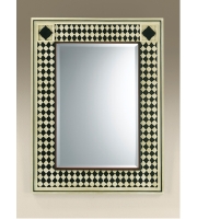 Feiss MR1081AWT Harlequin 41 X 30 inch Antique White Wall Mirror MR1081AWT.jpg thumb