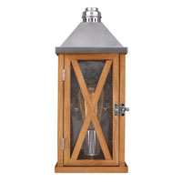 Feiss OL17000NO Lumiere 1 Light 15 inch Natural Oak and Brushed Aluminum Outdoor Lantern Wall Sconce OL17000NO.jpg thumb