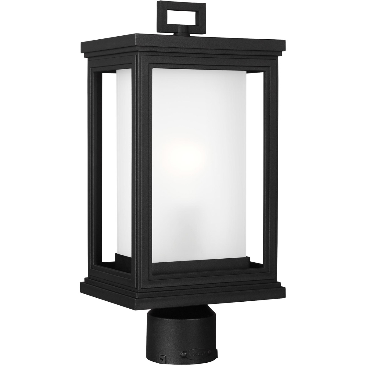 Bowery + Grove 51148-TBWO Terni 1 Light 16.5 inch Textured Black Outdoor Post Lantern, White Opal Glass
